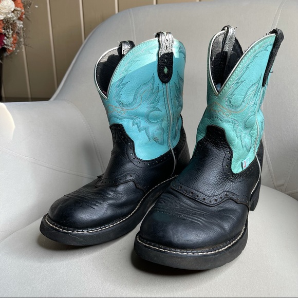 Justin Gypsy Western Cowgirl Boots Leather Sz 8.5 - Picture 2 of 6